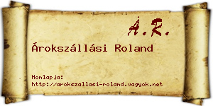 Árokszállási Roland névjegykártya