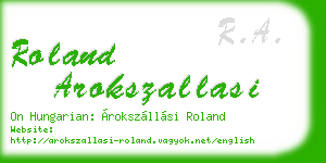 roland arokszallasi business card
